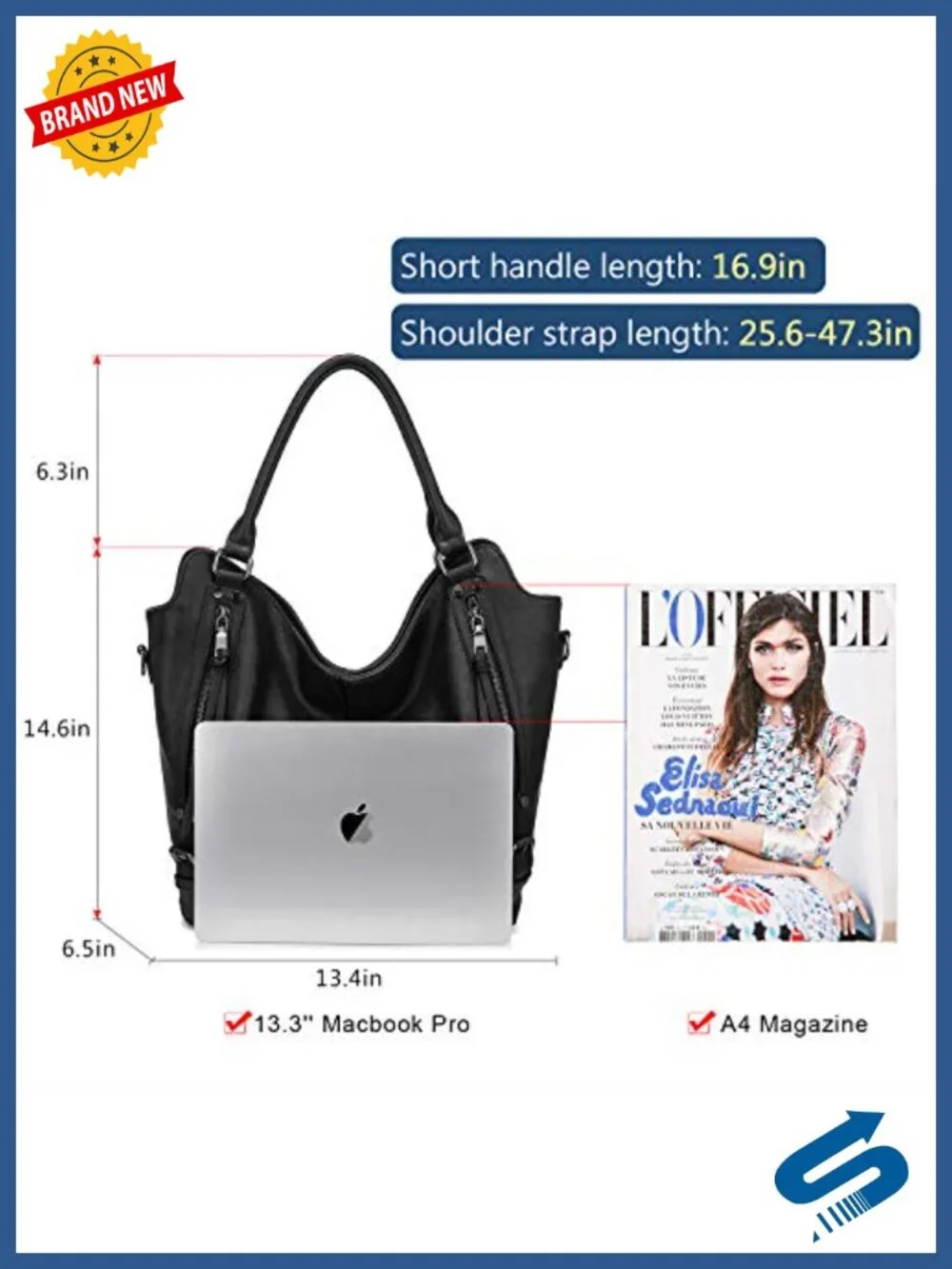 Women PU Leather Hobo Shoulder Bag Large Tote Purse with Adjustable Strap
